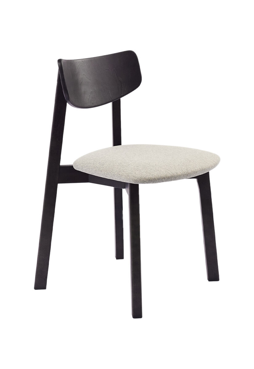 Комплект из двух стульев Вега с мягким сиденьем, Черный/Silver