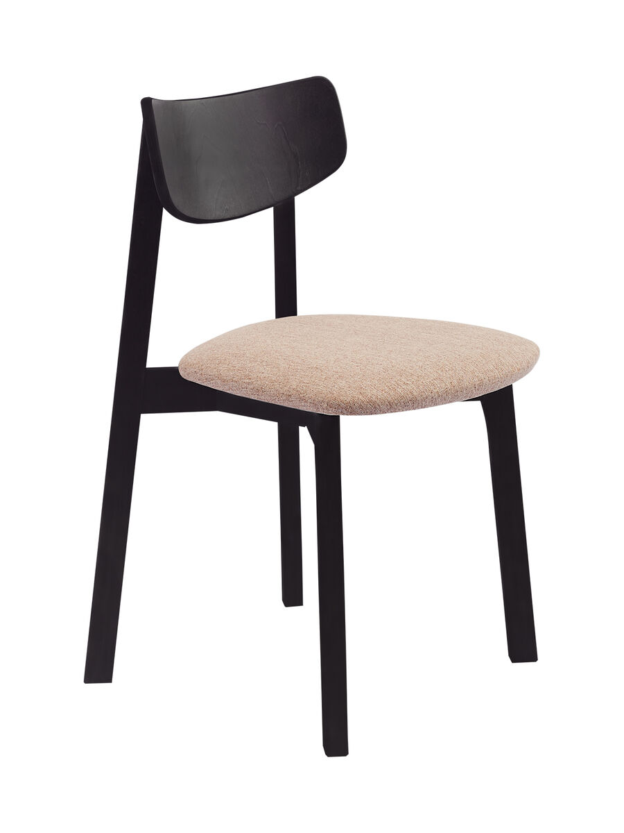 Комплект из двух стульев Вега с мягким сиденьем, черный/карамель