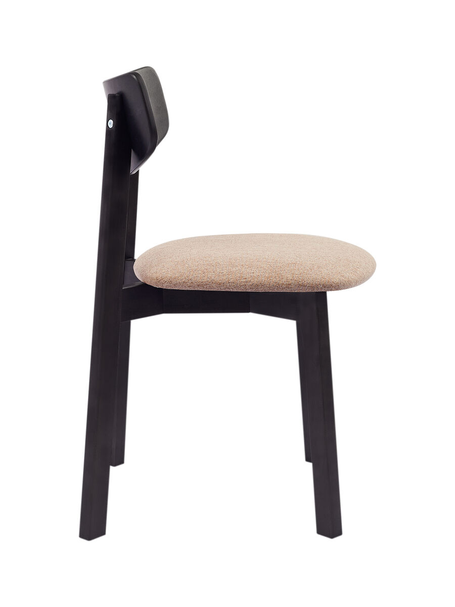 Комплект из двух стульев Вега с мягким сиденьем, черный/карамель