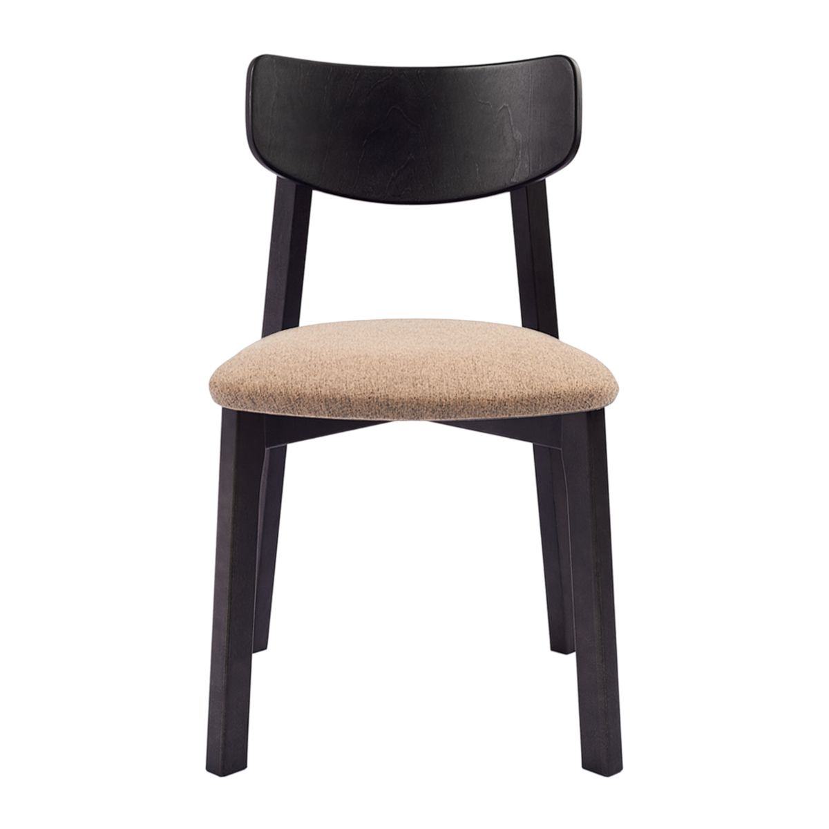 Комплект из двух стульев Вега с мягким сиденьем, Черный/Sand