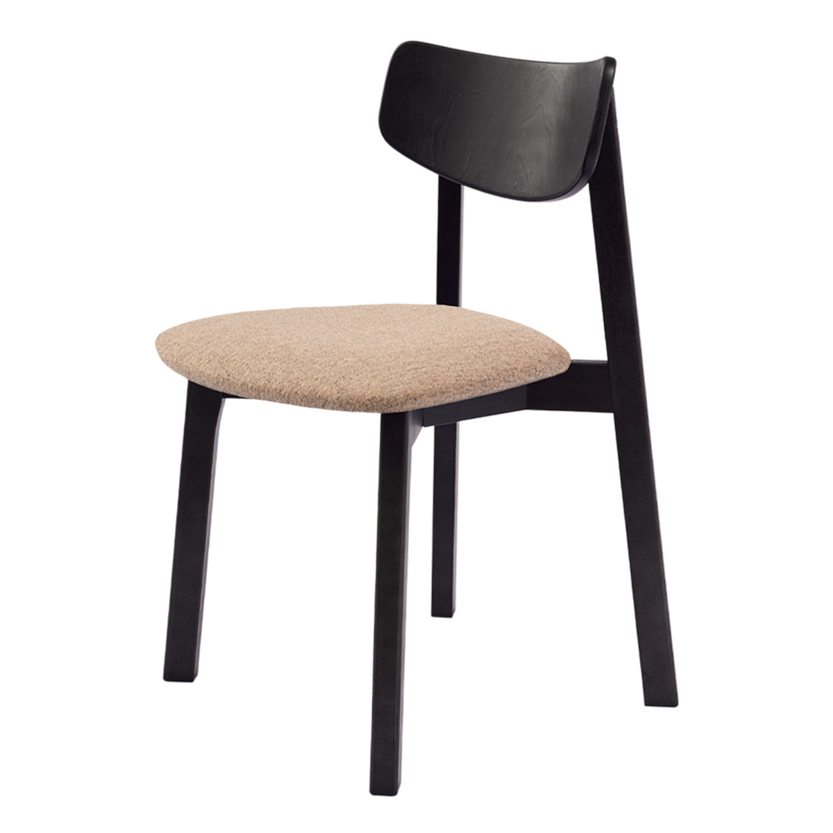 Комплект из двух стульев Вега с мягким сиденьем, Черный/Sand