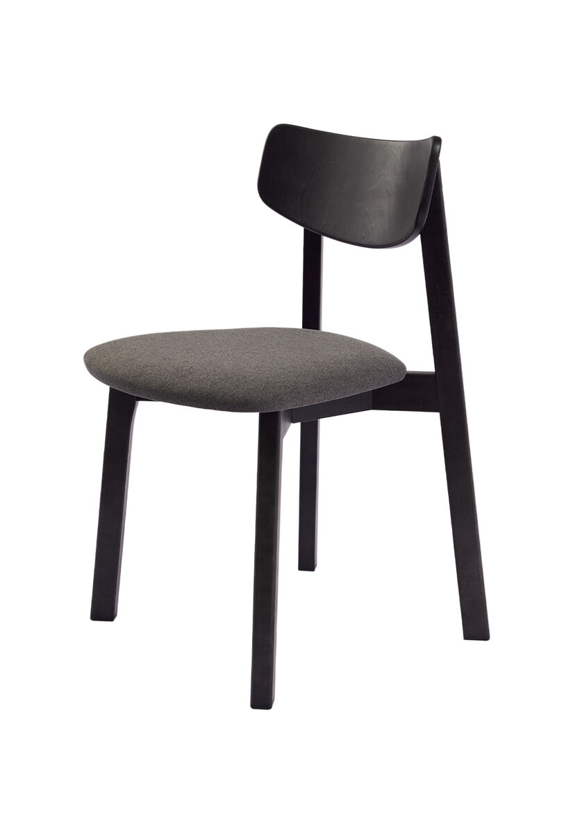 Комплект из двух стульев Вега с мягким сиденьем, Черный/Grey